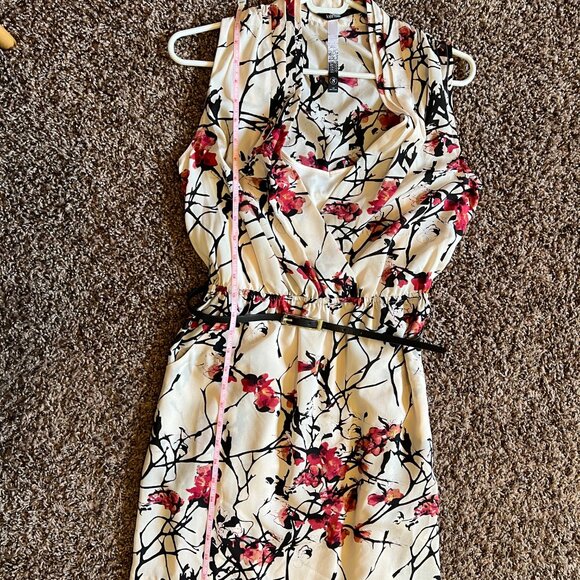 Kensie Japanese Cherry Blossom Tree Floral Print Dress with Pockets Size Small - Picture 8 of 12